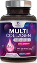 Multi Collagen Peptides Suplemento - Hidrolyzed Tipos I, II, III, V & X Multi Collagen Pills, Hidrolyzed Collagen Peptides Suplementos, Cabello, Esquí, Nail y Soporte Conjunto Suplemento, 240 cápsulas