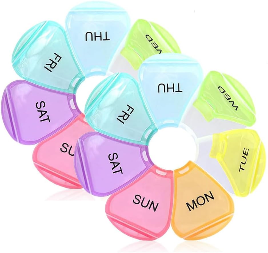 Organizador semanal de píldoras 7 días, grandes cajas de píldoras diarias, caja de píldoras, dispensador de píldoras, organizador de píldoras para vitaminas, aceites de pescado, suplementos