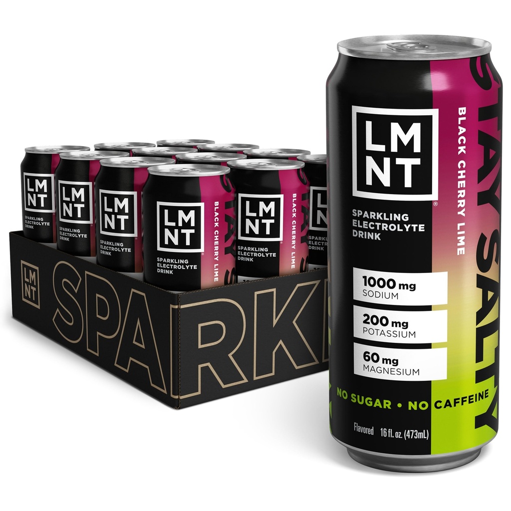 Bebida LMNT Sparkling Electrolyte Drink - Black Cherry Lime
