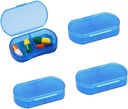 2PCS Pill Case for Purse Small 4PCS Pill Organizer Portable Travel Daily Pill Containers AM & PM Mini Pill Box Vitamina, Fish Oil, Suplemento Holder