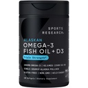 Sports Research® Alaskan Omega-3 Fish Oil 1040mg + Vitamin D3 2500iu - Soportes Brain & Heart Health - MSC Certified Sustainable · Wild-Caught · Non-GMO · Triglyceride Form - 120 Conde Softgels