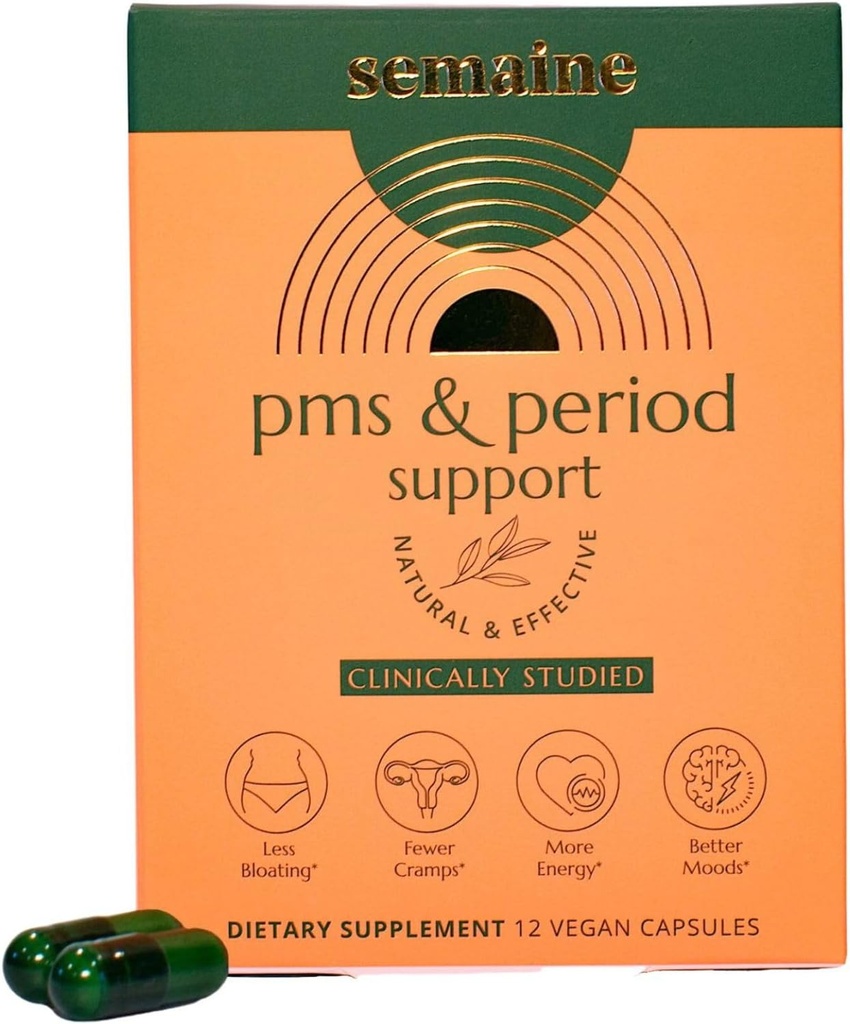 Alivio del período PMS - Alivio del cáñamo menstrual: No más calambres del período, costuras de orina o ruborización. Suplemento de PMS para las hormonas felices y el alivio de periodo. (12 conteo)