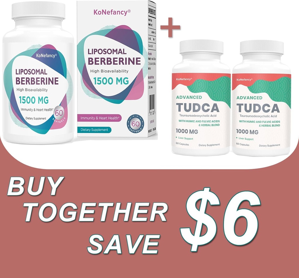 Optimize Your Health with TUDCA Complex 2Pack and Liposomal Berberine 1500mg Bundle