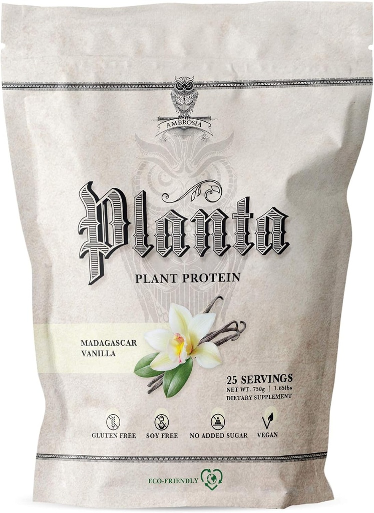 Ambrosia Planta - Proteína de base vegetal Premium Vegan & Keto Friendly ← Sabores Gourmet sin Bloating o Stomach Upset