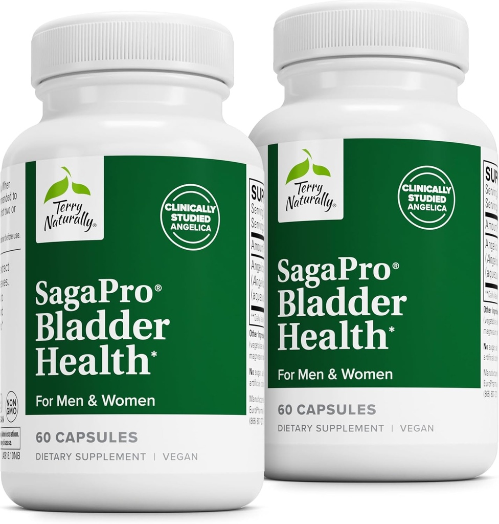 Terry Naturalmente SagePro Vejiga - Suplemento de apoyo a la vejiga - Suplemento dietético con Angelica Leaf Extracto - Cápsulas vegas para ayudar a la función de la tracción urinaria " Salud - 60 cápsulas (Pack of 2)