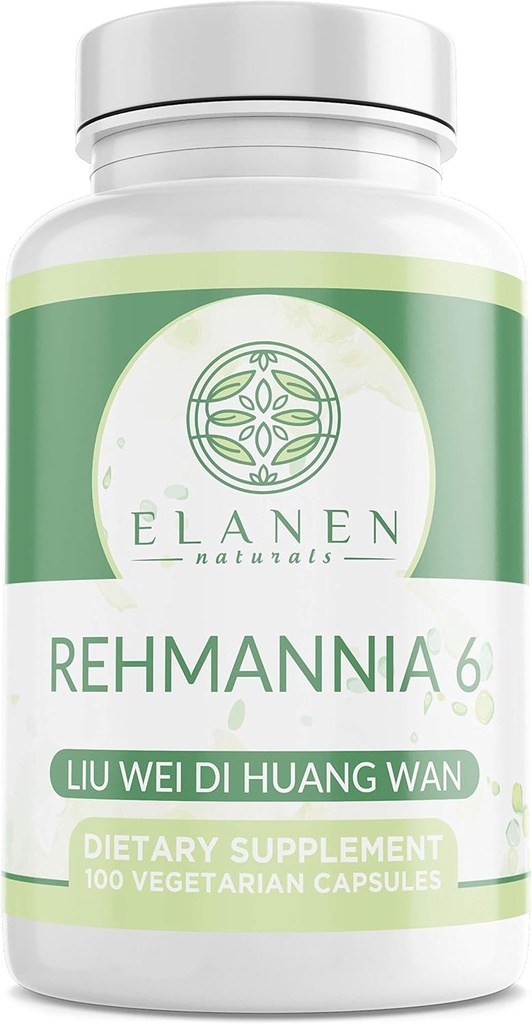 Liu Wei Di Huang Wan, Rehmannia 6, Six Flavor Rehmannia, 100 cápsulas vegetales