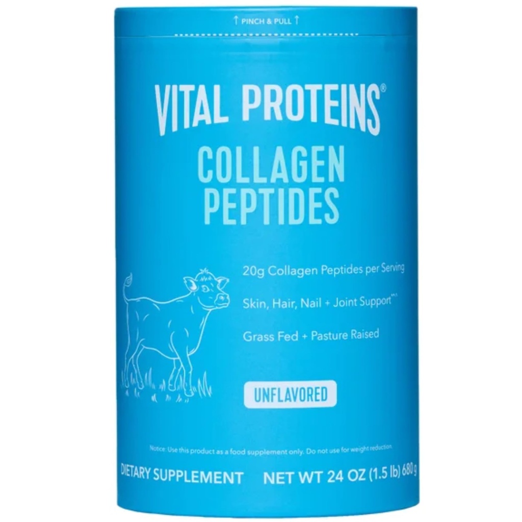 Proteínas vitales Péptidos integrales de nutrición natural - Pasture Raised, Grass Fed, Paleo Friendly, Gluten Free, Single Ingredient - 24 Ounce