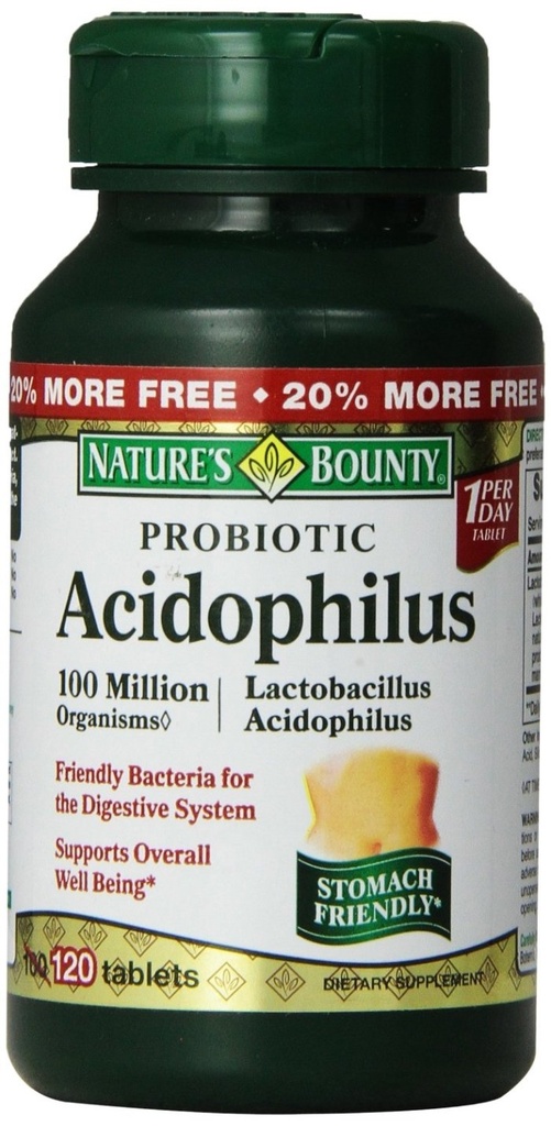 Mesas de Acidophilus Probióticas Bounty, 120 ea (Pack of 5)