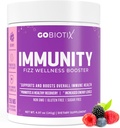GOBIOTIX Vitamina C - Immune Defense Support Suplemento - Immunity Powder Wellness Booster - Vegan Superfood - Elderberry, Turmeric, B12 Vitamin Supplement, Non-GMO and Sugar Free (Berry)
