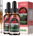 (2 Pack) Berberine HCL Liquid Drops - 1500 mg Highly Absorbable Berberine Liquid Drops - Berberine Veggie Supplement for Immune, Digestion System and Heart Health Support, Strawberry Flavor- 4 FL Oz