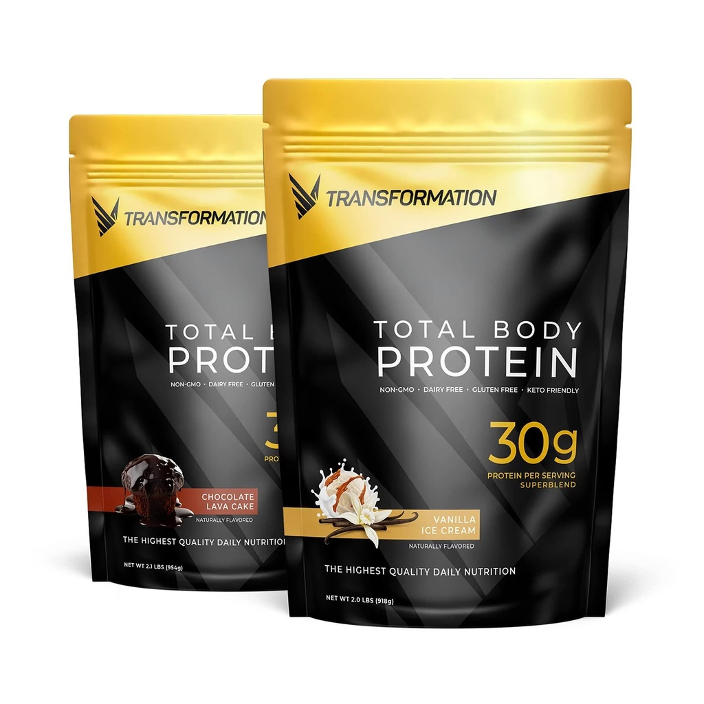 Transformación Chocolate &amp; Vainilla Protein Powder  30G Multi-Protein Superblend ← Peptides Collagen, Huevo blanco &amp; Planta Blend ← MCT Oil ← BCAA Amino Acids ← Probióticos ' Enzymes Silencio Bajo Carb Shake