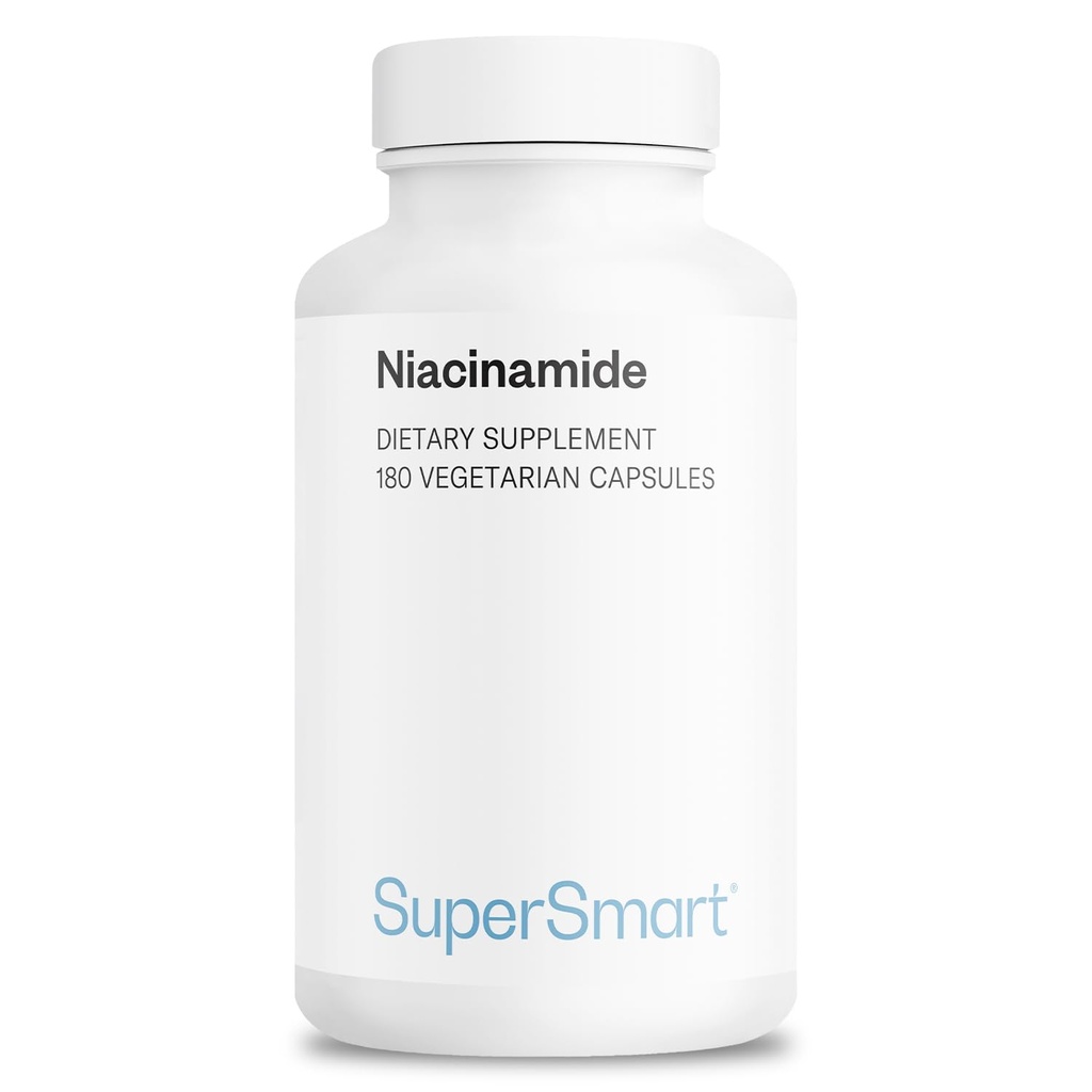 Supersmart - Suplemento de Niacinamida 2000mg por día (Nicotinamida) - Vitamina Gratuita B3 Niacin ANTE No GMO &amp; Gluten Gratis - 180 cápsulas vegetarianas