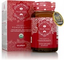 Suplemento de Extracto Pomegranado - Ácido Ellagico, Punicalagins Altos TENIDO USDA Suplemento Orgánico Certificado Pomegranado Silencioso de Frutas Pomegranadas, Semillas y Extracto de Peel 60 cápsulas de granada Vegana