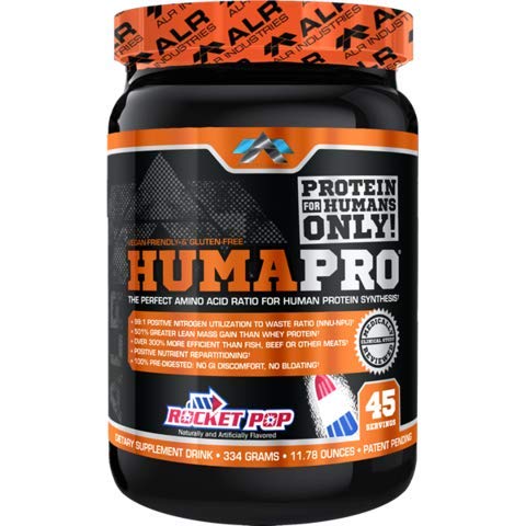 Humapro por ALR Industries Premium Protien Powder, Rocket Pop, 334 Grams, HumaPro Protein Powder para 510% Masa de Lean Mayor - Delicious Fruit Flavored Suplemento Bebida Mix, Perfect Amino Acid Ratio, 30