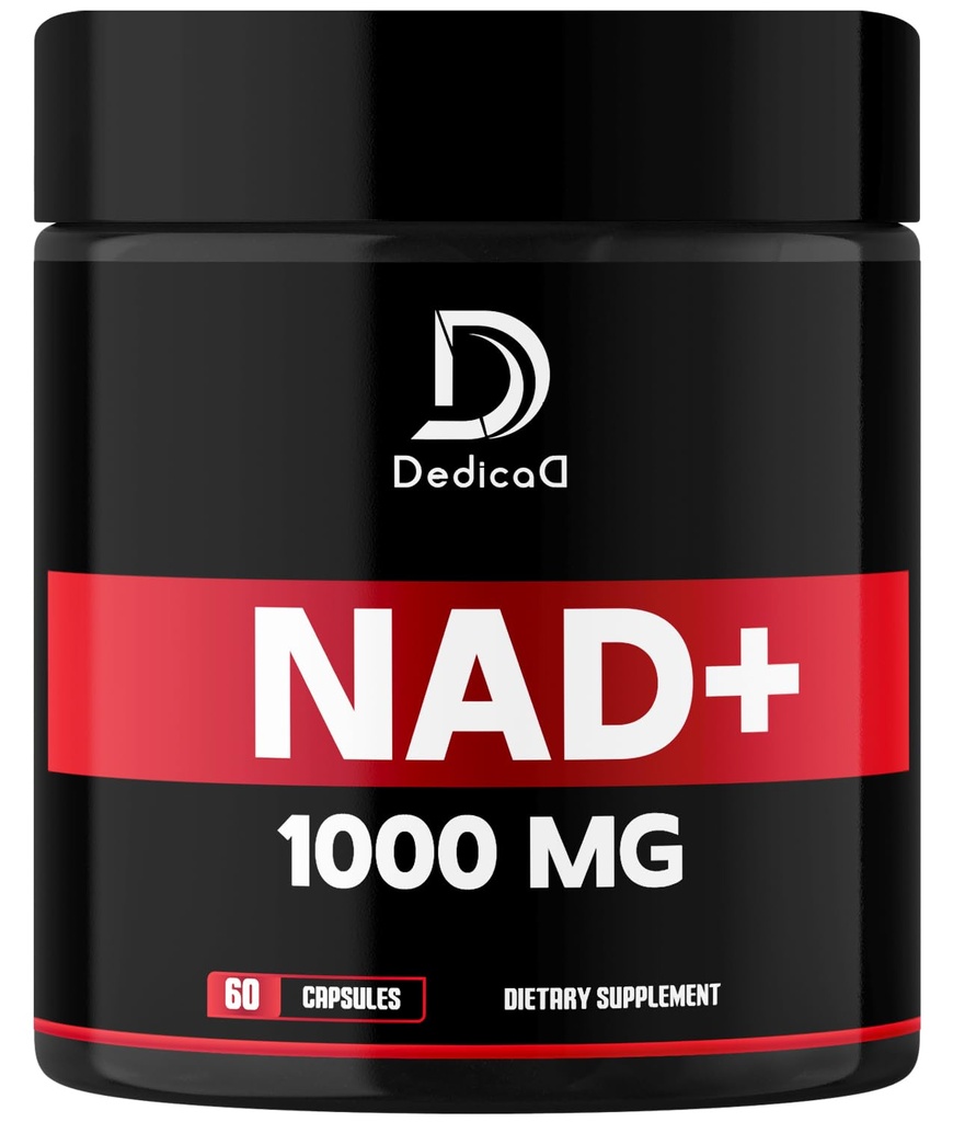 Suplemento NAD 1000 mg - Suplemento NAD puro - Reparación de energía y ADN, Defensa del envejecimiento, Función cerebral - 60 cápsulas