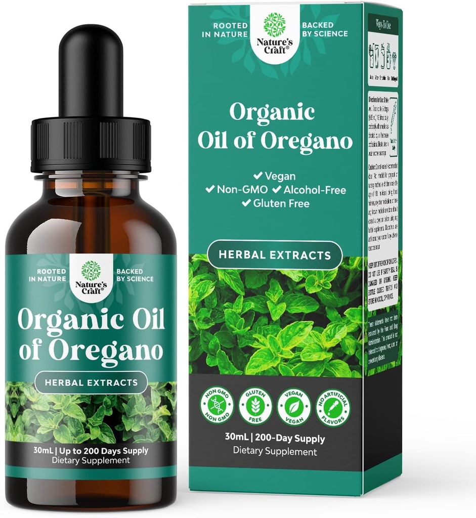 [BRSRMFIEO4PRMCDF] Caídas de aceite de orégano orgánico - Aceite líquido súper concentrado de orégano con carvacrol 60% para la digestión & soporte de inmuno - Tintura de extracción de hierbas líquido para intrépidos y intestinos sanos - 30 mL