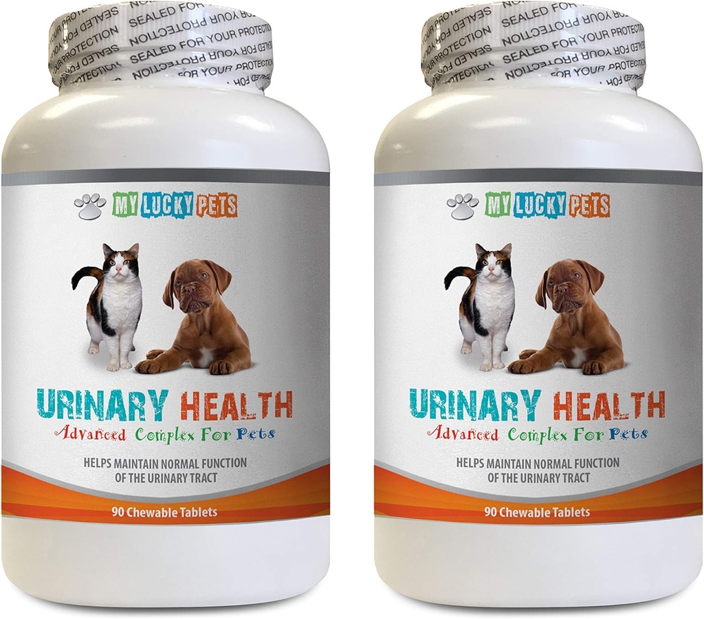 gato Cuidado urinario - Complejo de salud urinario para perros y gatos - Soporte de la vejiga avanzada - Arándano para gatos - 2 botellas (180 Treats)