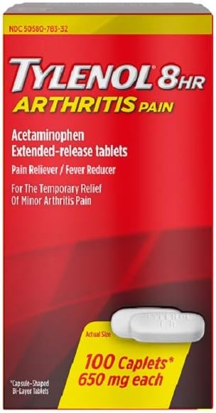 Tylenol 8 horas de artritis tapas de dolor, 100 cuenta