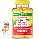 Spring Valley Omega-3 Mini de Fish Oil 1000 mg, 120 Conde, Suplemento dietético, Omega 3 Mini Softgels Bundle con 45 Diabetes de Luall Decodificado