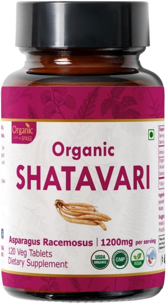 Shatavari 120 Tablets ← Espárragos Racemosus (Shatavari) Silencio USDA Orgánica Certificada  sometida Apoya el Sistema de Salud e Inmunidad de las Mujeres b