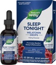 Camino de la Naturaleza Dormir Esta noche Melatonin gotas con L-Theanine, Non-Habit Forming Support*, 2 Oz, Cherry Flavor