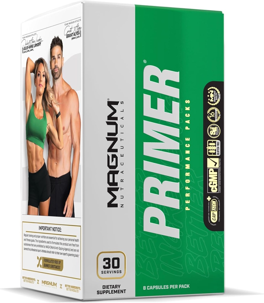 Magnum Nutraceuticals Primer Paquetes de Vitamina para Hombres Mujer, Suplemento diario Nutrientes - Soporte multivitamínico para viajes Corazón, Conjunto, Digestivo, & Organ Health (30 Pack)