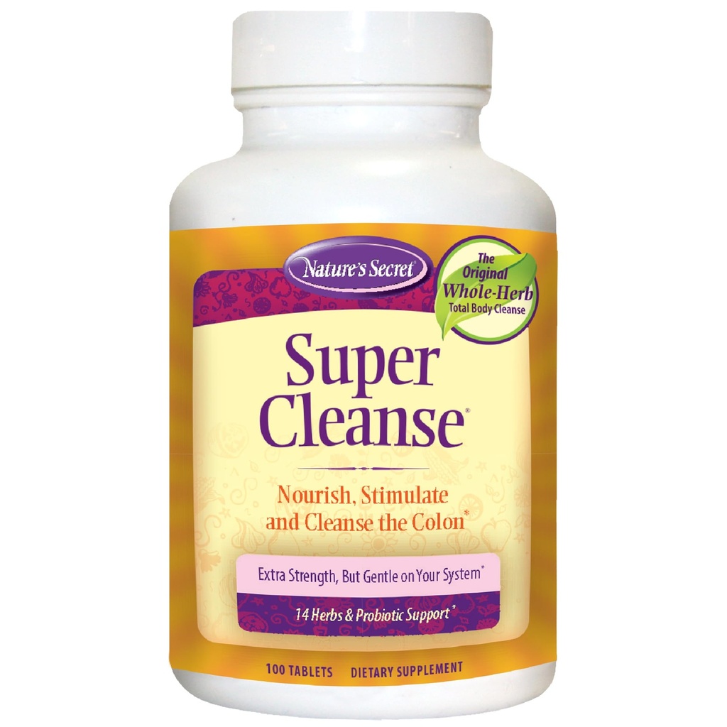 Super Cleanse Secret de la Naturaleza - Extra Strength Colon Cleanse con 14 Herbs &amp; Probiotic Support - Promueve Gut Health Detox Cleanse & Digestive Support Gentle Elimination Formula - 100 Tablets (1 Pack)