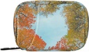 Naanle Autumn Trees Heart Pill Box 7 Day Pill Bolso de caja Organizador de píldoras de viaje con carcasa portátil caja semanal tamaño compacto para el sujetador de suplemento de vitamina