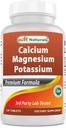 Mejores Naturales Calcio Magnesio Potasio - 120 Tabletas - No GMO &amp; Gluten Gratis