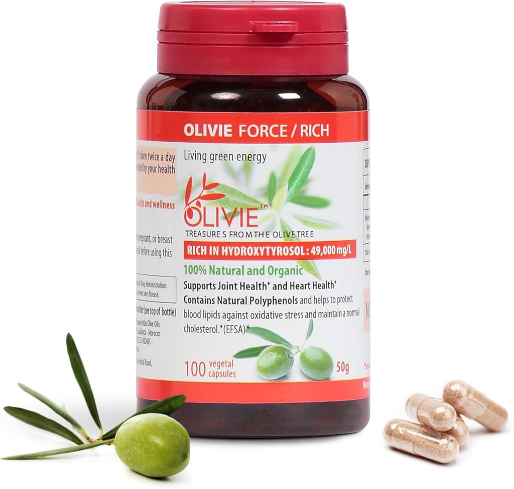 [BRSW2AIHBEDWAYA4] Orgánica Hoja de Oliva Extracto Cápsulas Olivie Force/Rich ← Antioxidante Suplemento polifenol para adultos