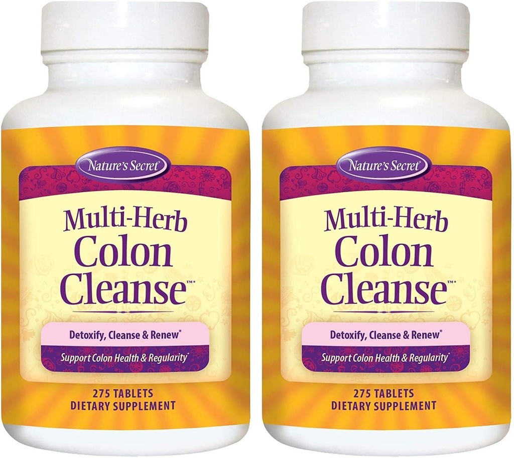 Multi-Herb Colon Cleanse by Nature's Secret ¦ Apoya Digestive Health and Regularity, 275 Tablets (Pack of 2)