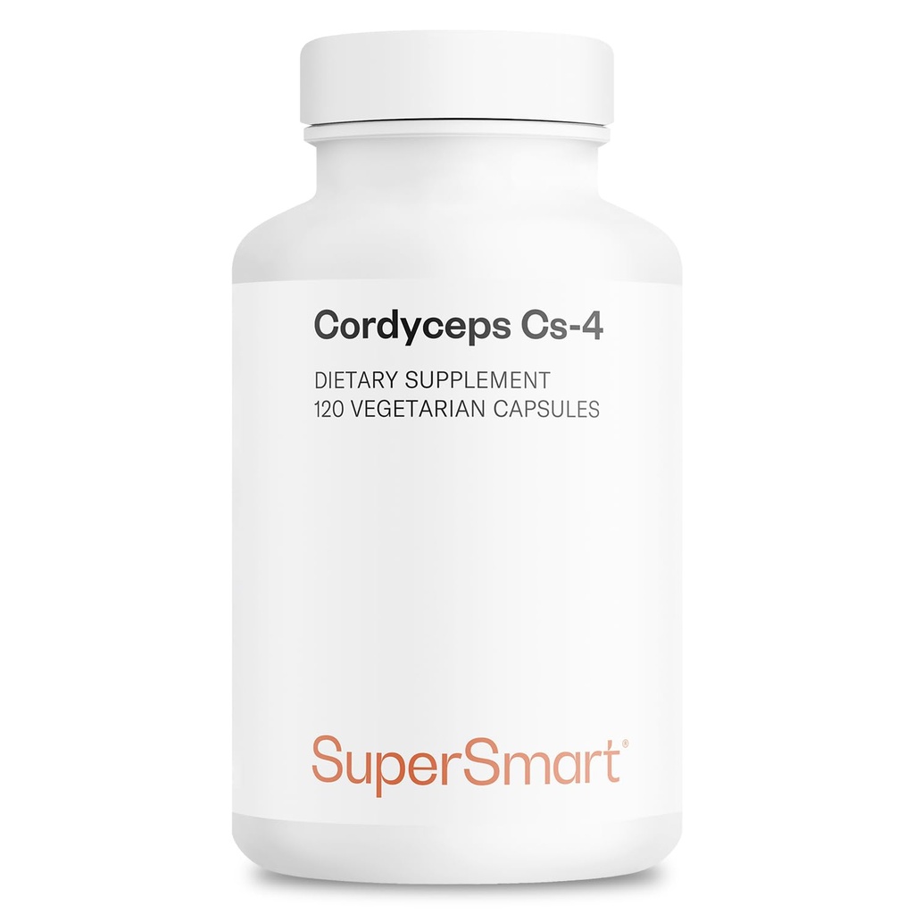 Supersmart - Cordyceps Cs-4 3150mg per Day (Hight Strength) - Cordyceps Mushroom Supplement - Endurance & Energy | Non-GMO & Gluten Free - 120 Vegetarian Capsules