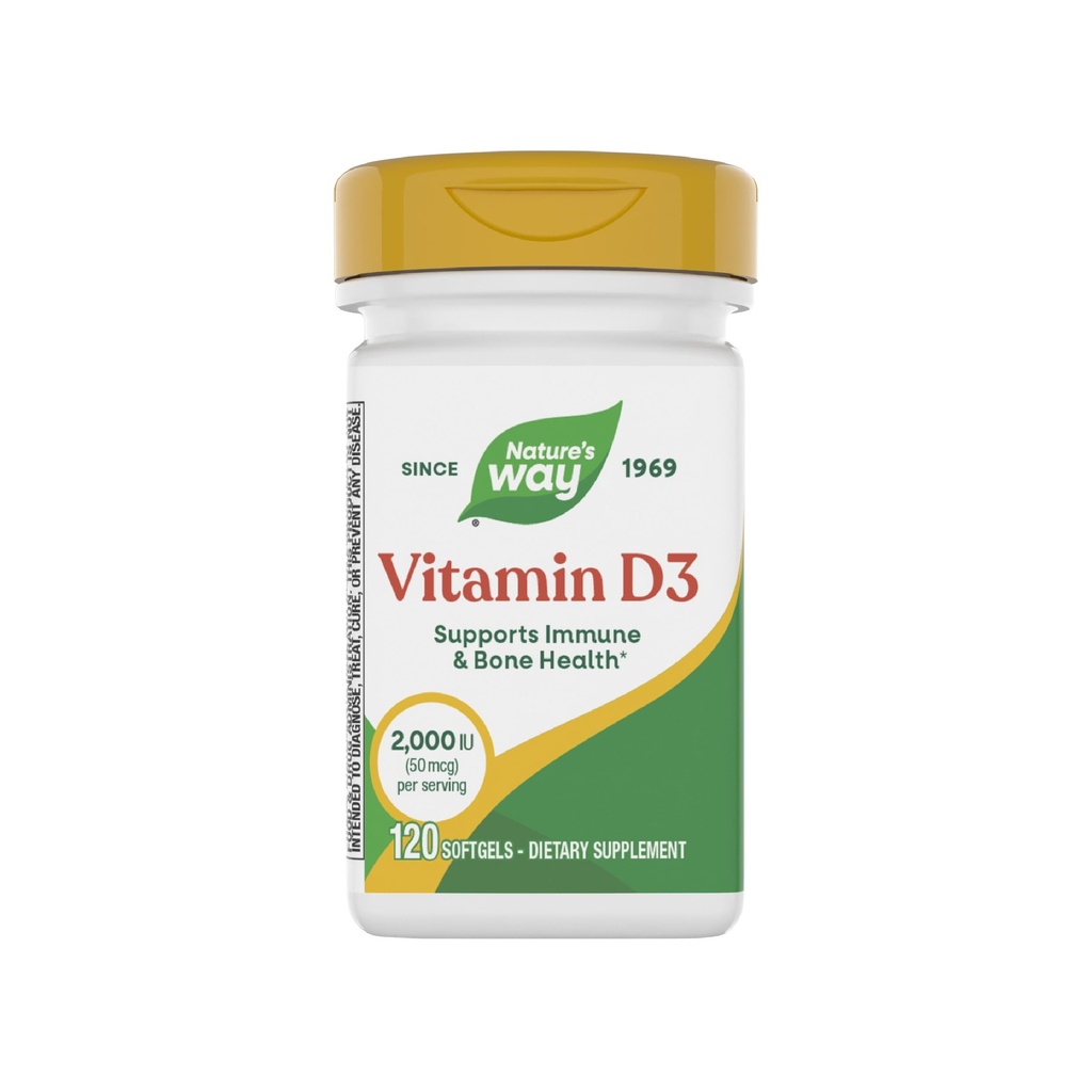 Camino de la Naturaleza Vitamina D3, Bone Health and Immune Function*, 2000 UI (50 mcg por Serving), 120 Softgels (Packaging May Vary)