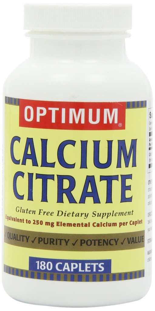 Citrato de calcio óptimo, 180 caplets