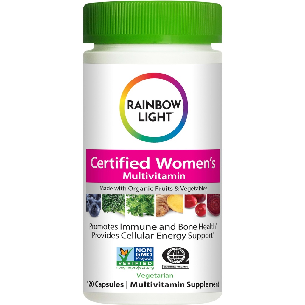 Rainbow Light Certified Womens Multivitamin, Suplemento Multivitamin, 120 Caps (Pack May Vary)