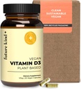 Future Kind Vegan Vitamina D3-2500 UI Suplemento de base vegetal para el soporte de células & inmunes - Vitamina D de base lichena libre de azúcar (30 Softgels en botella de vidrio)