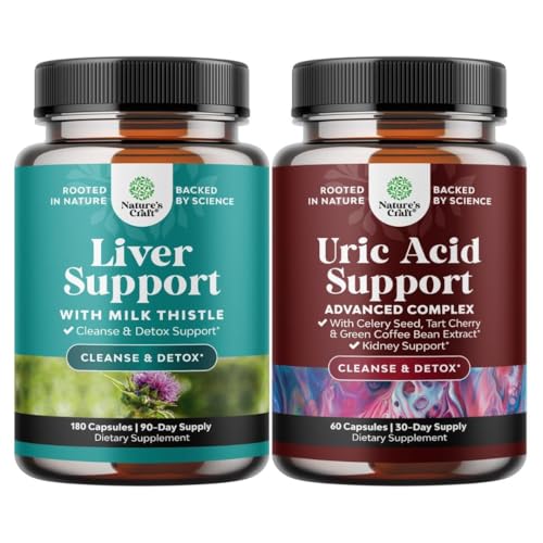 Bundle of Liver Cleanse Detox " Repair - Milk Thistle Dandelion Root Choline Beetroot " Artichoke Extract " Green Coffee Bean Extract for Uric Acid Cleanse " Detox - Turmeric Tart Cherry " Celery Seed