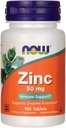 AHORA Alimentos Zinc Gluconate, 100 Tabletas / 50mg