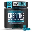 Creatine HCL 3000mg Por Serving - Raspberry Flavour - Vegan Gummies (90 Cuenta (Pack of 1), Raspberry)