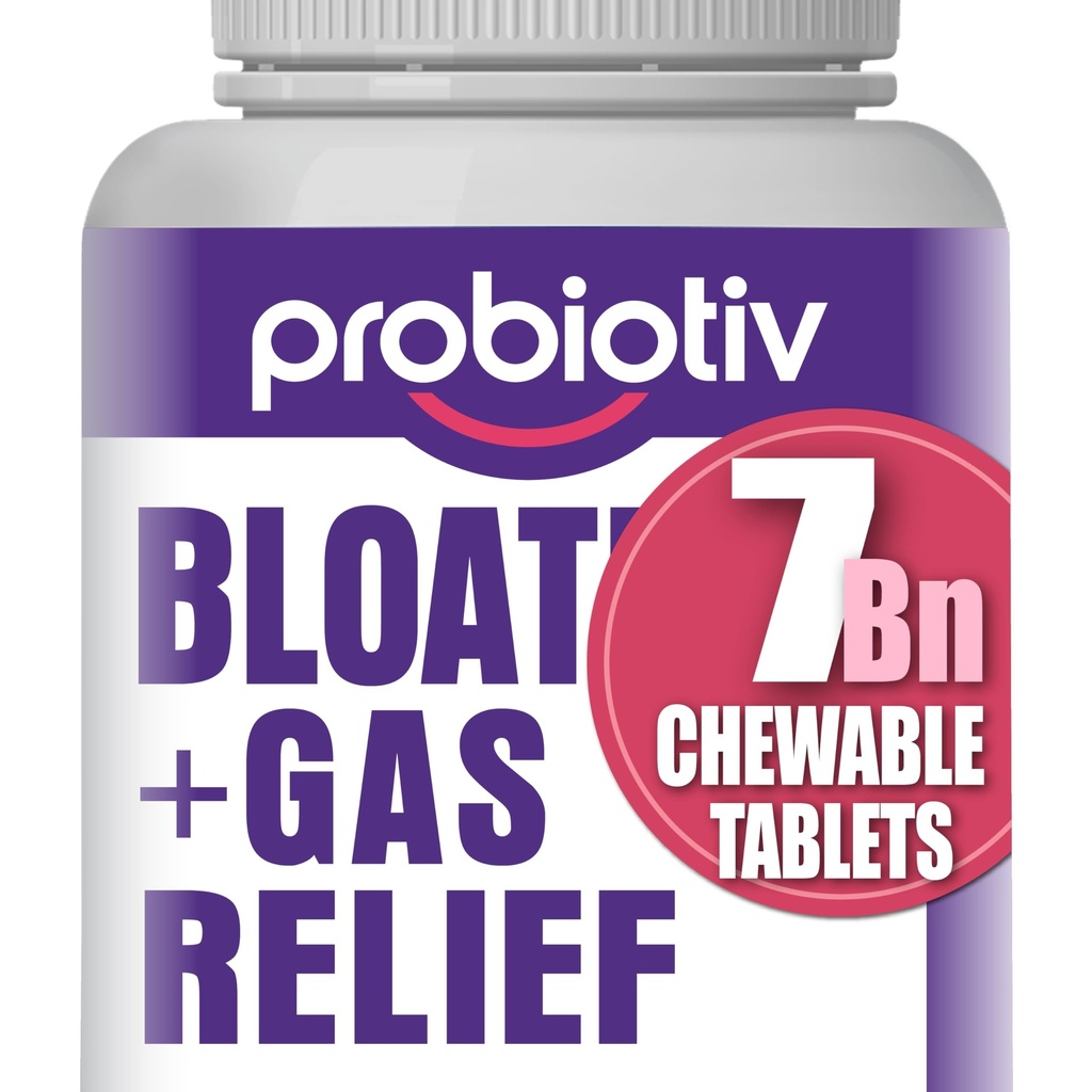 Gas & Bloating Support for Women and Men 7 Billion CFU – Chewable Probiotics & Lactobacillus Reuteri, Daily Digestive Enzymes for Occasional Bloating, Gut Comfort & Digestive Health