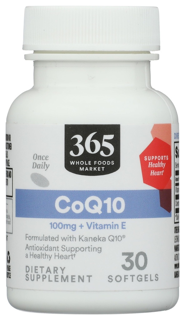 365 por Whole Foods Market, CoQ10 100 MG Plus Vitamina E, 30 Cuenta