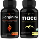 Nutra Champs L-Arginine Capsules y Maca Capsules 2 Pack Bundle