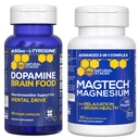 NATURAL STACKS Dopamine Brain Food + Magtech Magnesium Bundle - Complejo de Magnesio Chelated - Soportes Brain Health & Mental Drive* - 150 cápsulas totales