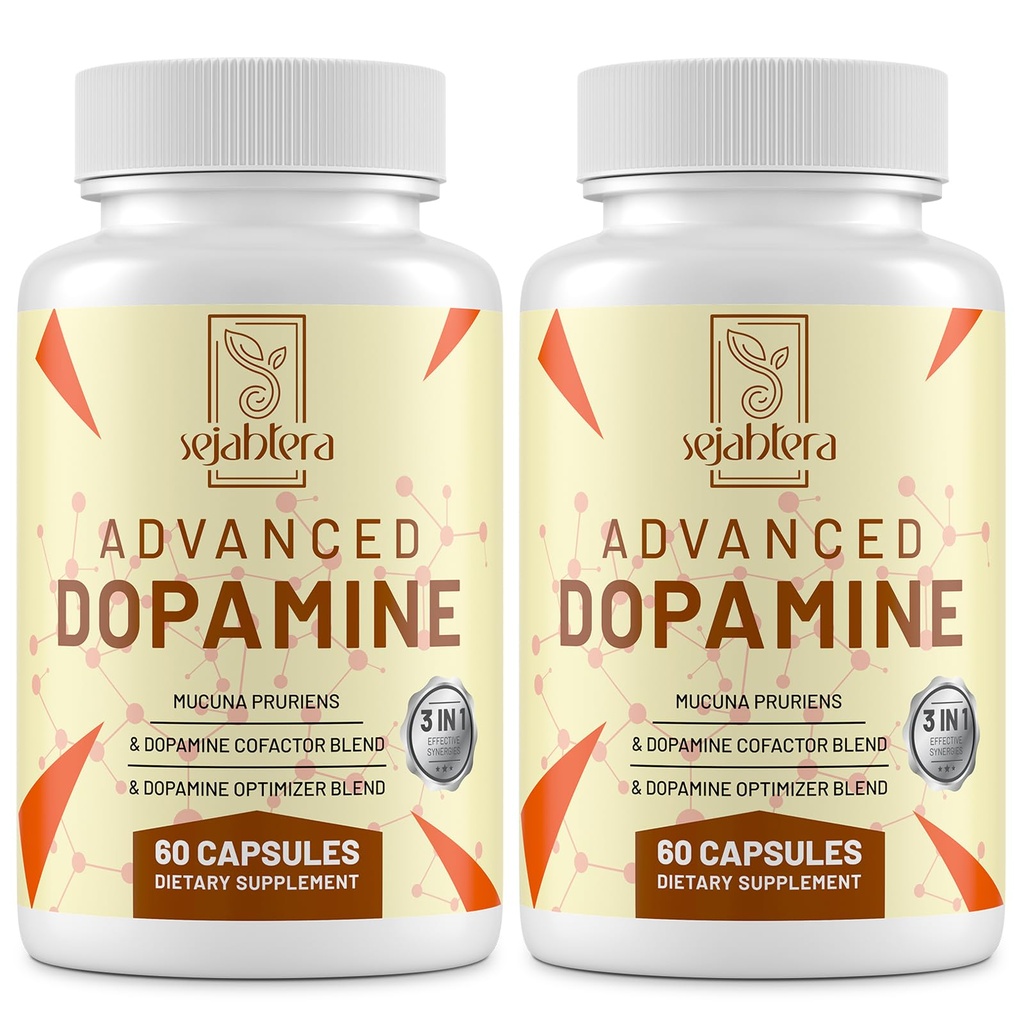 Extracto de semilla de Dopamine Supplement-Mucuna Pruriens, Vitaminas de Premio, Minerales y Extractos de Planta Natural para Conducir Mental, Claridad, Cápsulas Focus-120