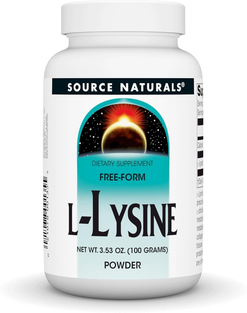 [BRSWIY3QB4IRGALA] Fuente Naturales L-Lysine Free Form Powder -Amino Acid Supplement Supports Energy Formation & Collagen* - 100 Grams