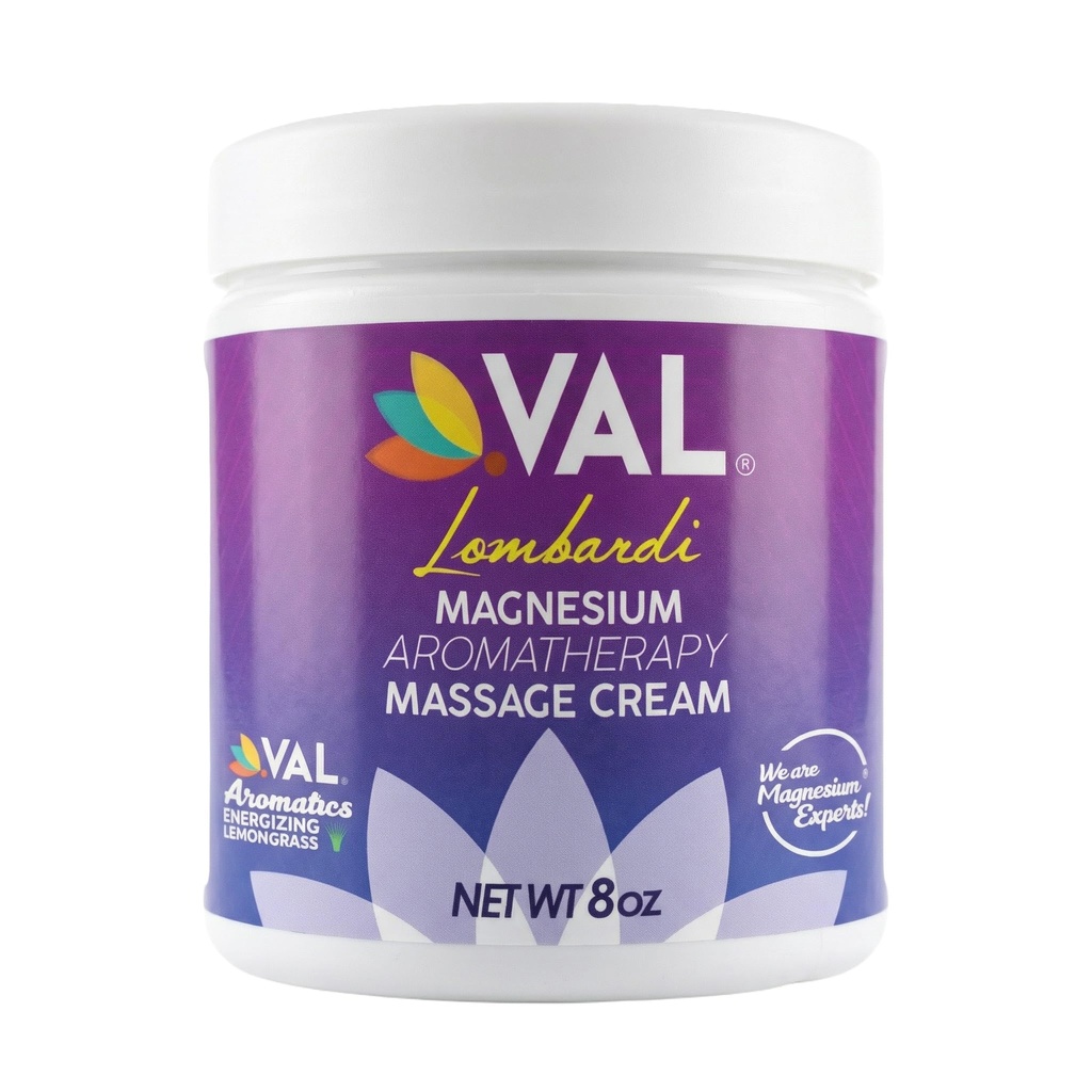 VAL Magnesium Aromatherapy Massage Cream 8oz TEN Zechstein Magnesium + MSM + Orgánica Óleos TENIDO Rápido Absorbing ← Non-Greasy TEN Joint &amp; Muscle Relief ← Paraben-Free TEN Made in USA