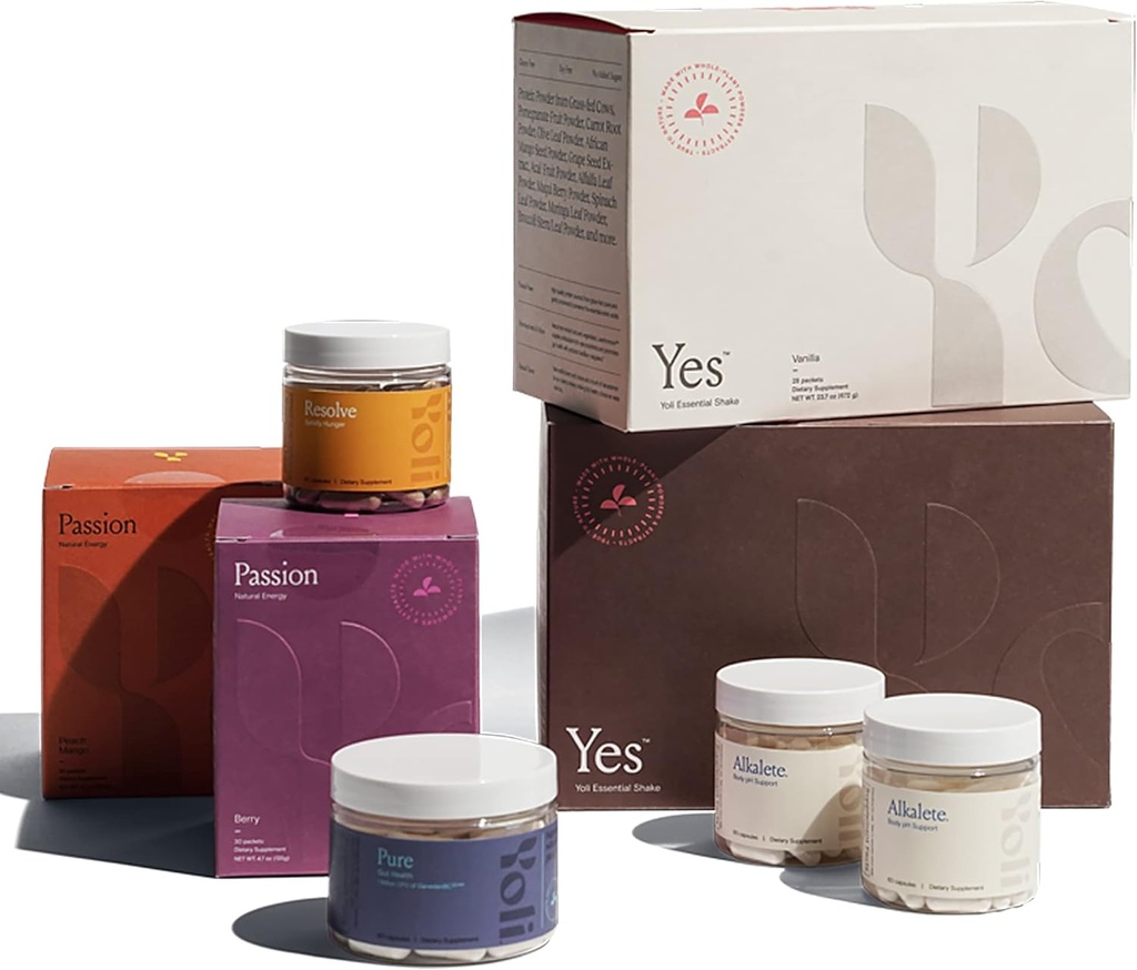 Transformación Yoli® Kit Incluye SÍ, Pasión, Alkalete, Puro, Resolver y The Better Body System 28-Day Program T-Kit (Flavors Vary)