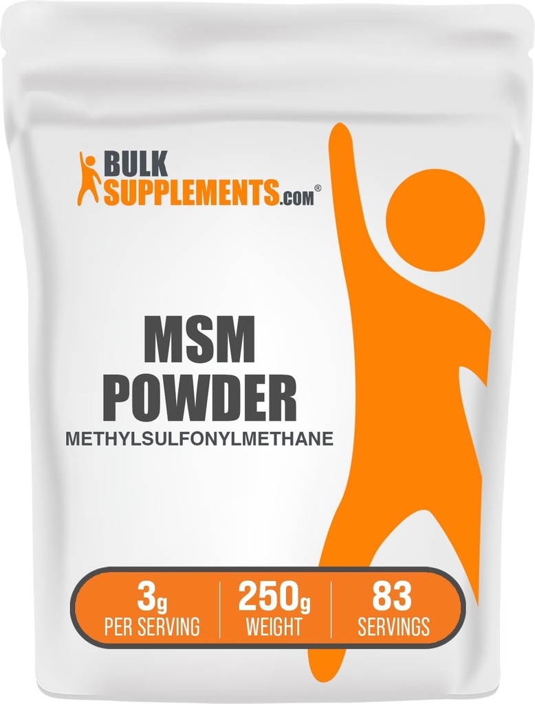 [BRSWIEYQPN4BQD3M] BulkSupplements.com MSM Powder - Methylsulfonylmethane, MSM Supplement, Nutritional Supplement - Gluten Free, 3g per Serving, 250g (8.8 oz) (Pack of 1)