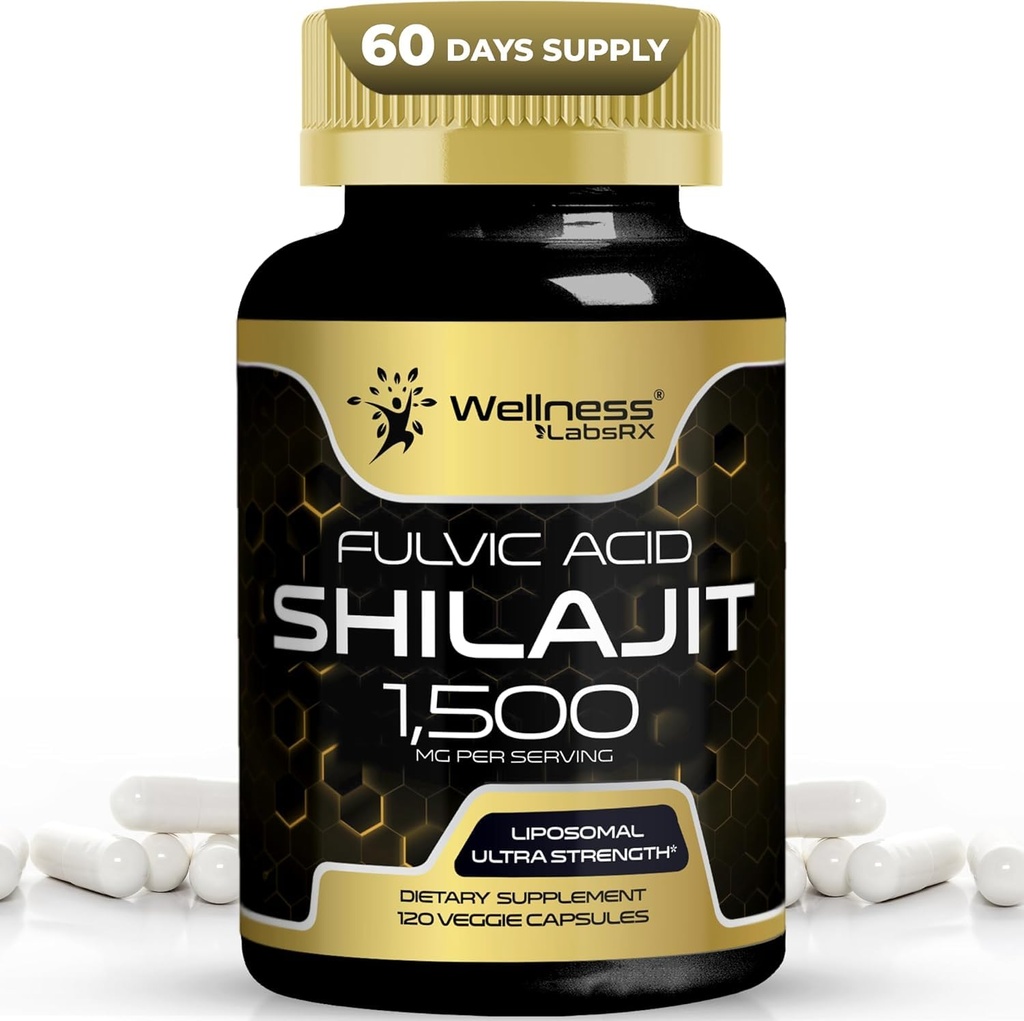 Himalayan Shilajit for Men - 1500mg Shilajit Capsules for Men, puro Shilajeet for Women with Naturally Occuring Fulvic Acid - Shilajet for Enhanced Energy and Immune Support - 120 Count (Pack of 1)