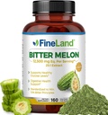 FineLand Bitter Melon 25:1 Extracto 12,500mg Fuerza, 10% Principios de Bitter, 160 cápsulas Vegan, apoya la salud digestiva, estándar y concentrado 25X Extracto, no GMO Made in USA